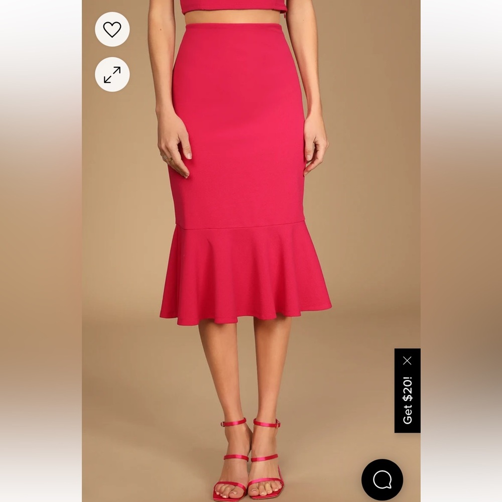 Pink Ruffle Two Piece Skirt Set - Picture 4 of 11